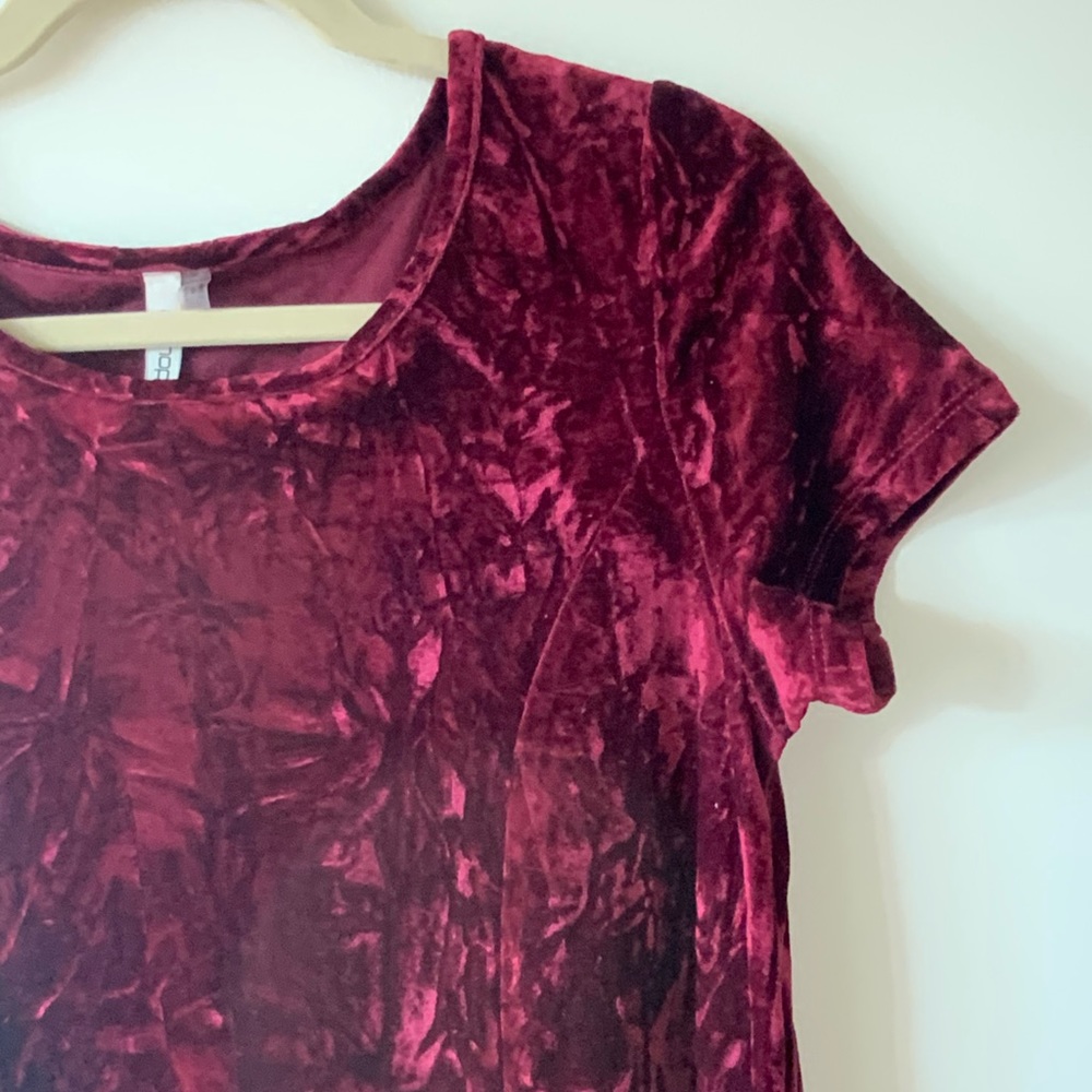 Crushed Dark Red Velvet Dress